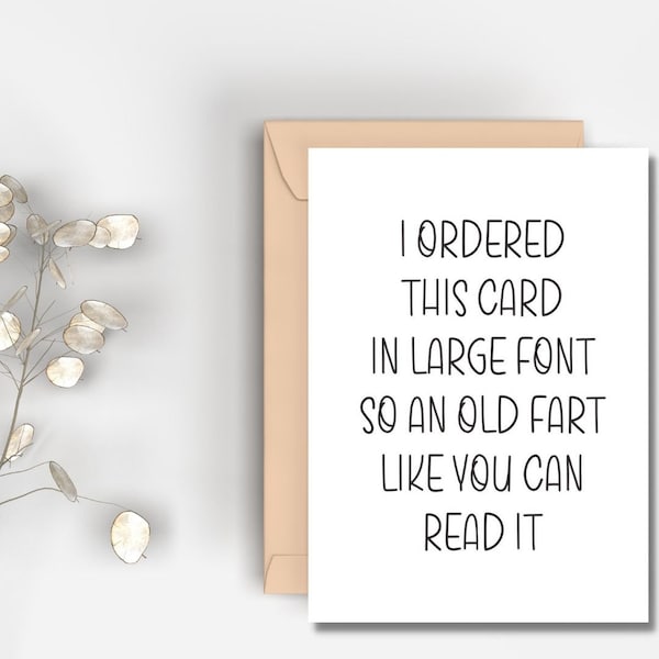 Printable Old Fart | Instant Download | Funny Birthday Card | Digital Download | Birthday Card | Birthday Card For Him | Card For Her
