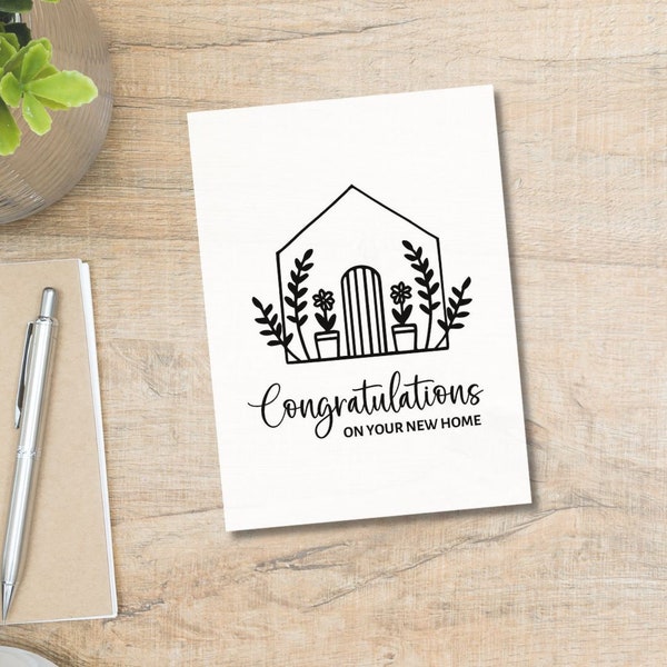 Printable Congratulations On Your New Home Card | New Home Card | House Warming Card | Homeowners Card | Congrats Card | Closing Card