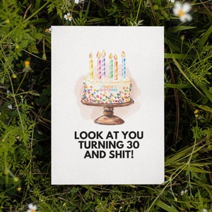 Carte imprimable 30e anniversaire | Téléchargement instantané | Carte d'anniversaire drôle | Carte d'anniversaire pour elle | Carte d'anniversaire pour lui | Anniversaire sarcastique