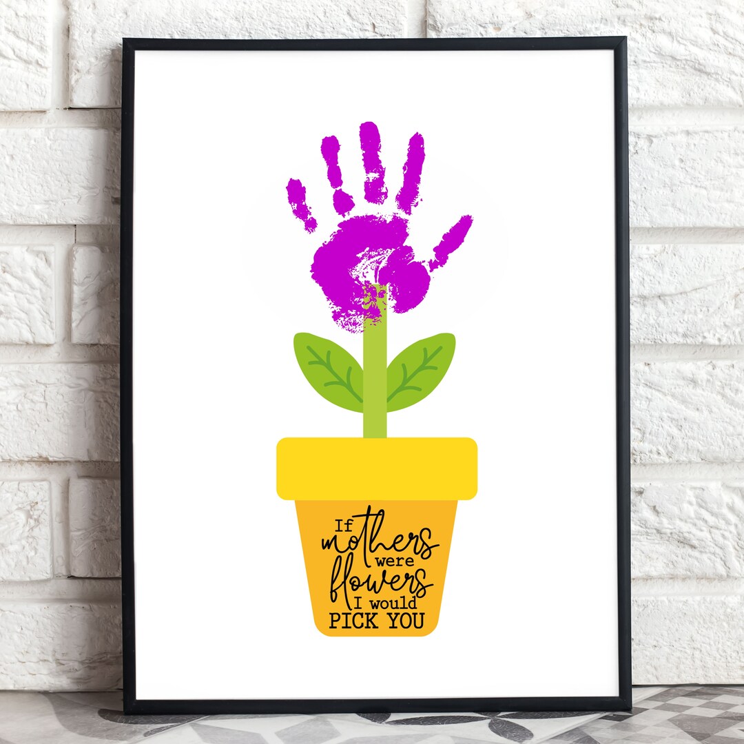 Mother's Day Handprint Art Gift for Mom Gift for Grandma Mother's Day ...