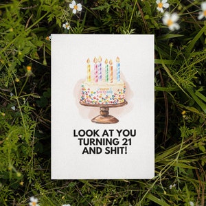 Carte imprimable 21e anniversaire | Téléchargement instantané | Carte d'anniversaire drôle | Carte d'anniversaire pour elle | Carte d'anniversaire pour lui | Anniversaire sarcastique