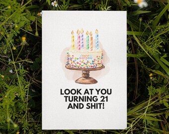 Printable 21st Birthday Card | Instant Download | Funny Birthday Card | Birthday Card For Her | Birthday Card For Him | Sarcastic Birthday