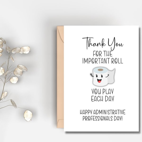 Printable Administrative Professionals Day Card | Instant Download | Funny Co-worker Card | Thank You For The Important Role