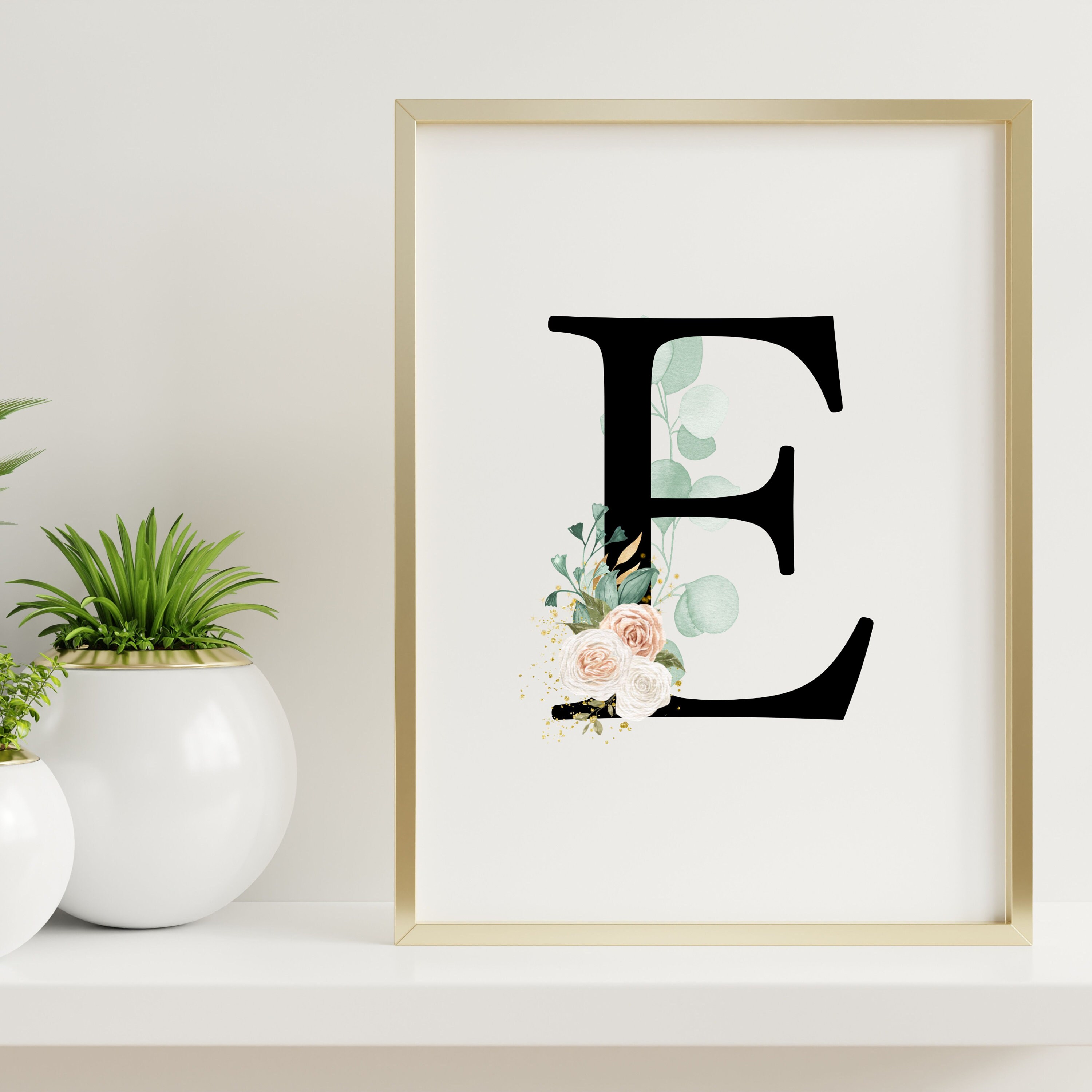 Paper Cut Template. Decorative Letter E, SVG File. Instant
