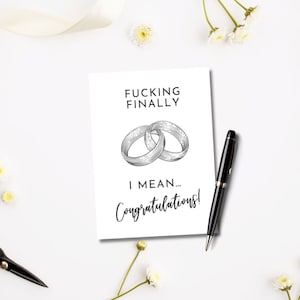 Druckbare Fucking Endlich Gay Hochzeitskarte | Lustige Glückwunschkarte | Männer Gay Paar Karte | Hochzeitskarte | Verlobungskarte |