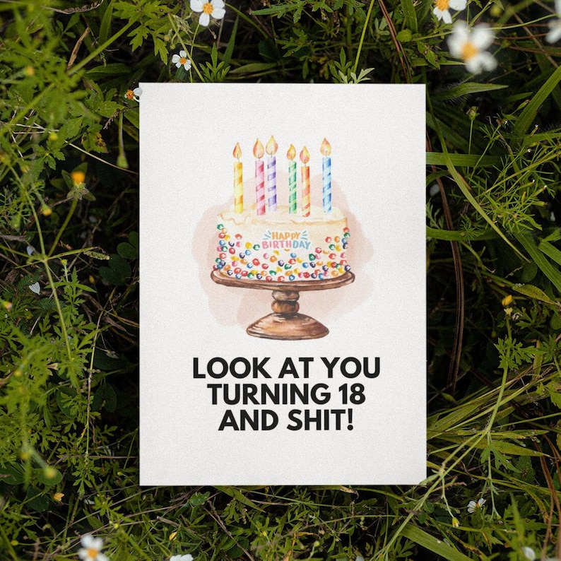Printable 18th Birthday Card Instant Download Funny Birthday Card ...