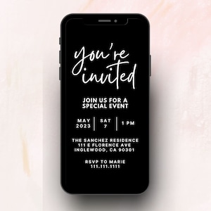 Modern Business Digital Invitation | Canva Editable Template | Minimalist You&#39;re Invited Invitation | Special Event Invitation