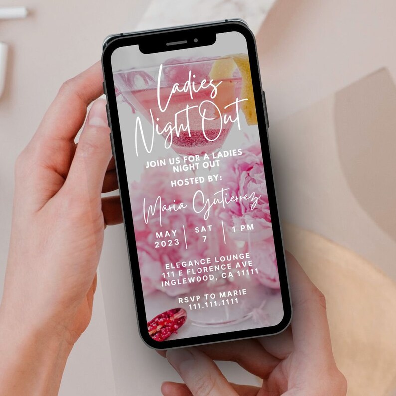 Ladies Night Digital Invitation | Editable Canva Template | Instant ...