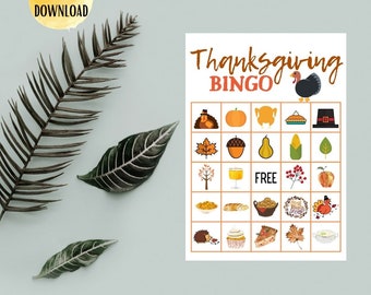 Thanksgiving BINGO Download Friendsgiving Spiel Kinder Urlaub Spiel Herbst Printable Friendsgiving Decor Thanksgiving Favor Thanksgiving Game