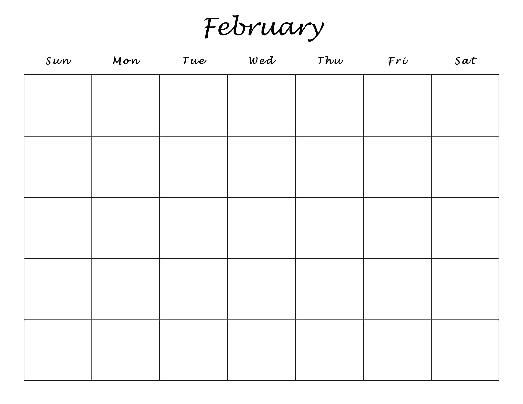 Printable Digital Download Minimalistic Blank Calendar | Modern, Simple ...