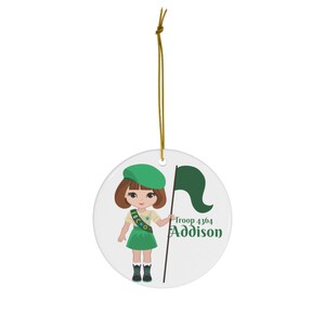 Girl Scout Ornament, Girl Scout Junior Ornament, Personalized Girl ...