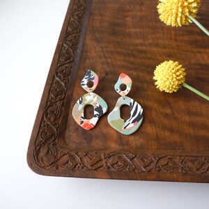 Edie | Scrappy | Textured Mod Organic | Polymer Clay Earrings | Statement Earrings | Summer