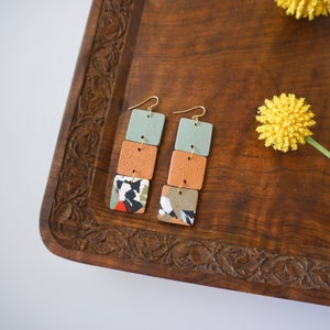 Chloe | Textured Mod Dangles | Polymer Clay Earrings | Statement Earrings | Summer