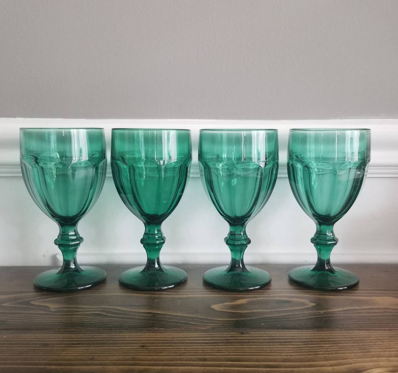 4er Set Vintage Grüne Weingläser | Etsy