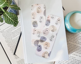 Bookmark | Laminated | Illustrated Bookmarks | Handmade Bookmark | Reader Gift | Teacher Gift | Neutral | Watercolor | Portraits | Artistic