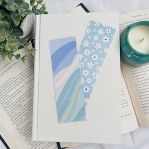 Bookmark | Laminated | Illustrated Bookmarks | Handmade Bookmarks | Bookworm Gift | Reader Gift | Teacher Gift | Abstract | Wave | Ocean