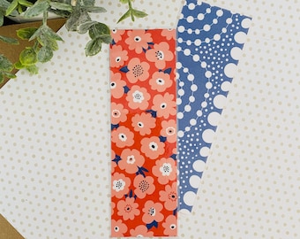 Bookmark | Laminated | Illustrated Bookmarks | Handmade Bookmarks | Bookworm Gift | Reader Gift | Teacher Gift | Floral | Abstract Floral