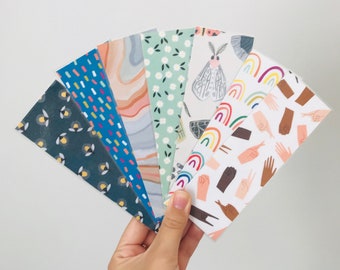 10 for 5 Bookmarks | Bookmark Bundle | Laminated Bookmarks | Illustrated Bookmarks | Handmade Bookmark | Bookworm Gift | Assorted Prints