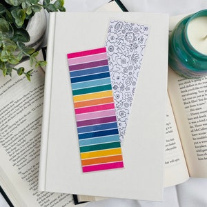 Bookmark | Laminated | Illustrated Bookmarks | Handmade Bookmarks | Bookworm Gift | Teacher Gift | Pride | Rainbow | Stripes | Kid Friendly