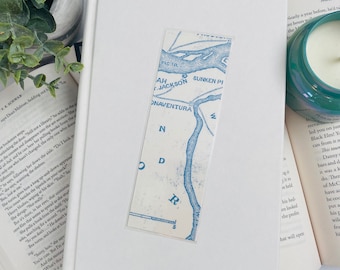 Bookmark | Laminated | Illustrated Bookmarks | Handmade Bookmarks | Reader Gift | Teacher Gift | Map Print | Blueprint | Abstract | Modern
