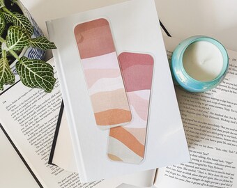 Bookmark | Laminated | Illustrated Bookmarks | Handmade Bookmark | Reader Gift | Teacher Gift | Landscape | Neutral | Desert | Canyon | Pink