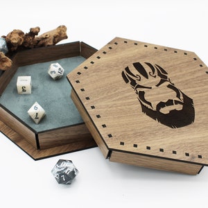 Grog Strongjaw Dice Tray | Vox Machina | Critical Role | Dungeons and Dragons | D&D | Engraved Wood Dice Box | Handcrafted Geek Craft