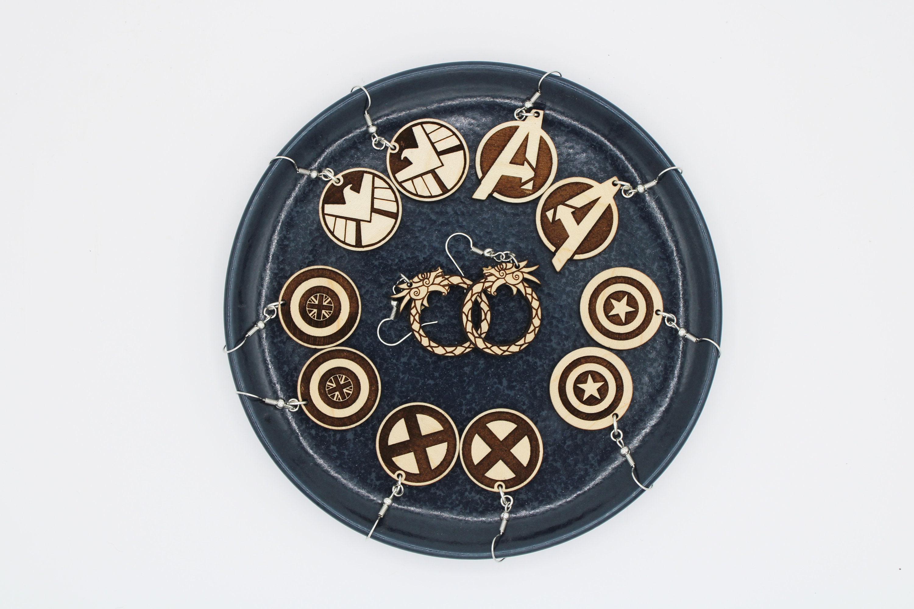 Jurassic Park Earrings Dinosaurs Engraved Wood Earrings Etsy