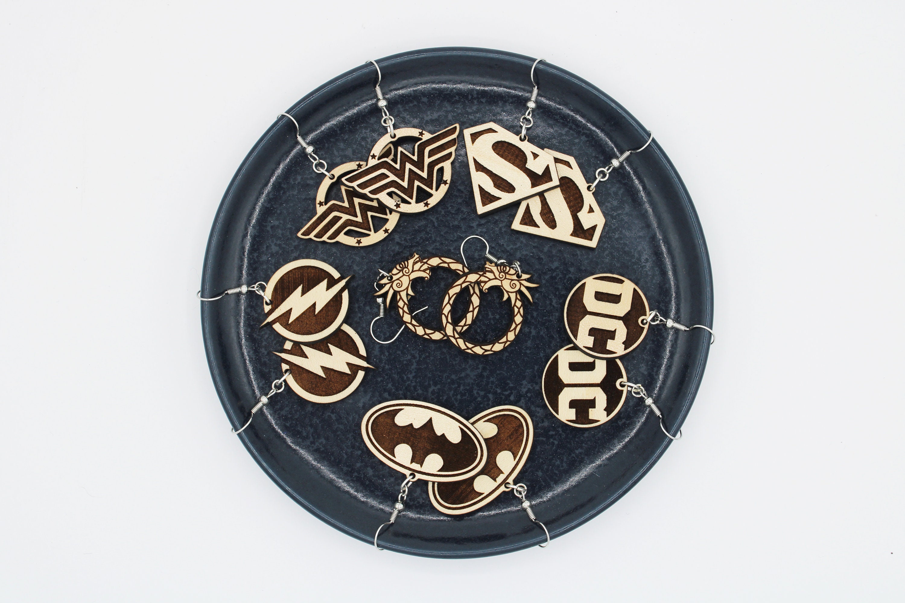 Jurassic Park Earrings Dinosaurs Engraved Wood Earrings Etsy