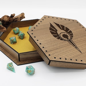 Pike Trickfoot Dice Tray | Vox Machina | Critical Role | Dungeons and Dragons | D&D | Engraved Wood Dice Box | Handcrafted Geek Craft