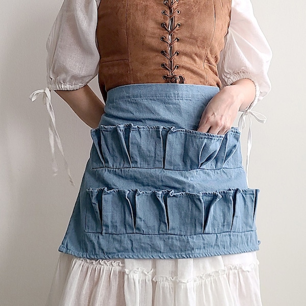 Denim Egg Apron - 12 Pockets for Large Egg Gathering Apron