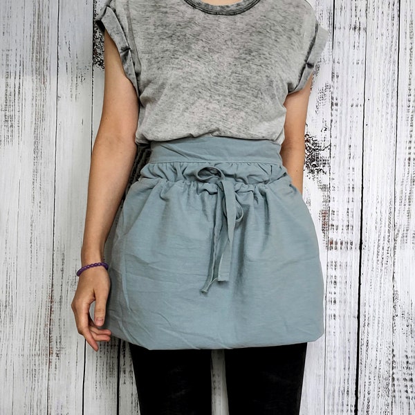 Sammelschürze aus Baumwolle mit Taschen: Gartenbeutel für die Ernte von Eiern, Obst und Gemüse