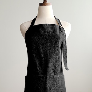 Linen Farmhouse Bib Apron with Pockets for Kitchen, Gardening, Cooking & Serving