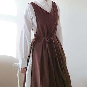 Pinafore Apron Plus Size, Viking Apron Dress, Halloween Chocolate, Black, Red, Navy image 2