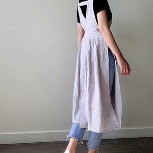 Pinafore Apron Dress, Vintage Style Cottage Aprons for Women, S Plus Size, 8 colors Light Grey