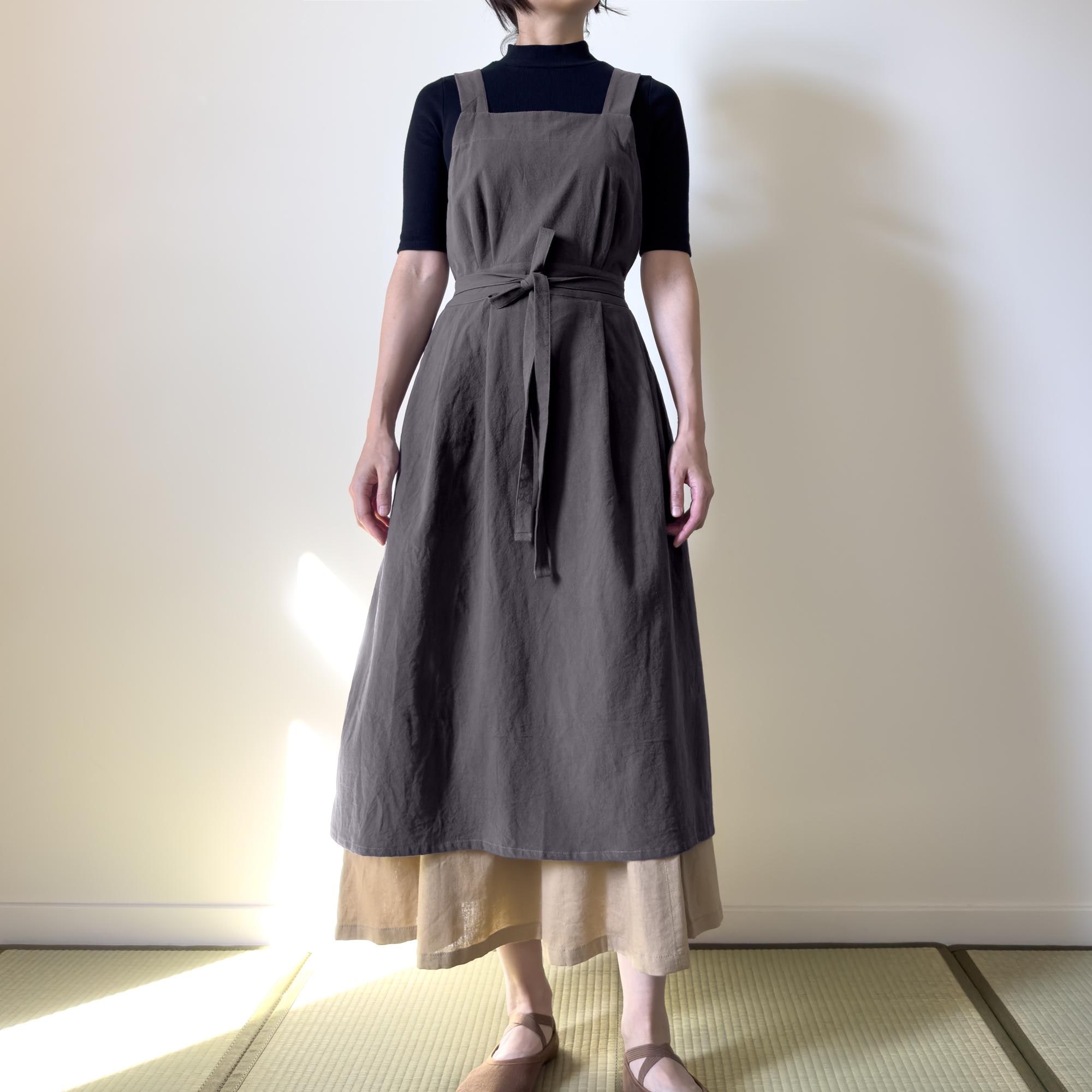 ladies grey pinafore dress Women uniform work pinafore office dress
