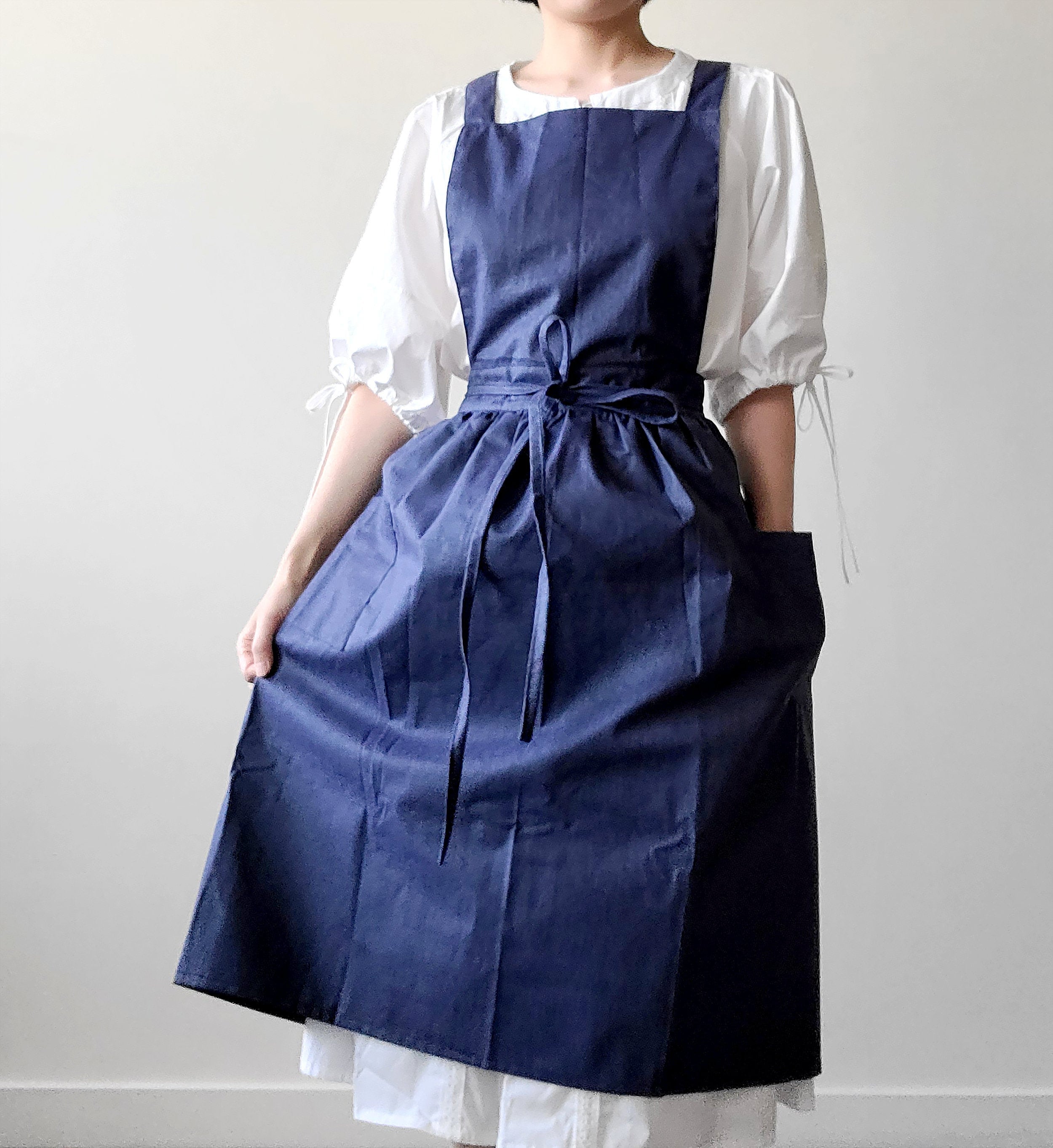 2 Colors Linen Pinafore Apron dress Waterproof Aprons for Etsy