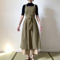 Cross back apron with pockets: Japanese pinafore dress, Washed cotton, Small to Plus Size