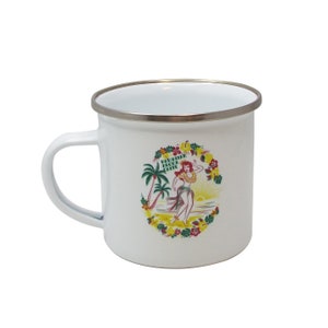 Hawaiian Aroma Caffe- Hula Girl shatterproof mug 10oz. Comes in various Hawaiian Designs
