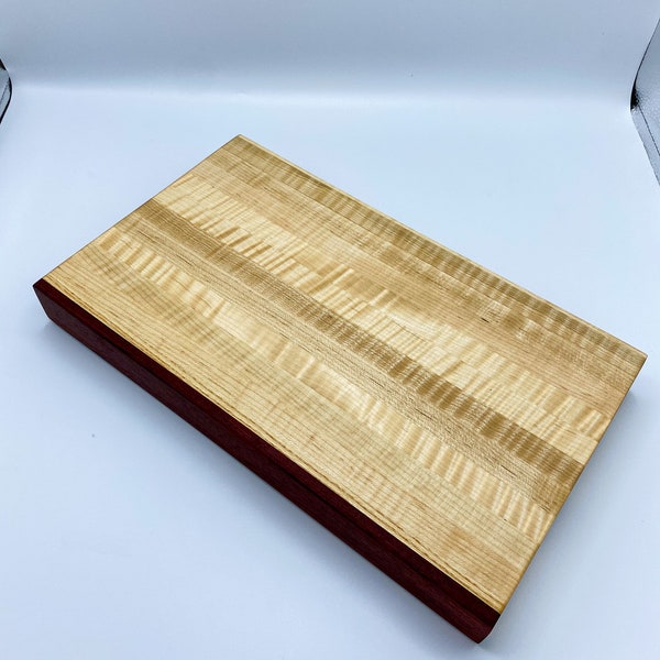 Curly Maple Wood Edge Grain Butcher Block Cutting Board