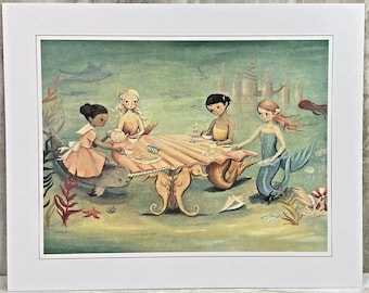 Nursery Art Artwork Mermaids Little Girls Tea Party Fairy Tale Under The Sea Print Picture Baby Wall Art Emily Winfield Martin