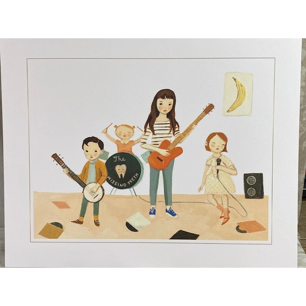 Nursery Art Print Kids Room Sign Rock Band Music Guitar Rock n Roll DREAM WORLD Emily Winfield Martin 8x10 Art Print Picture Illustration