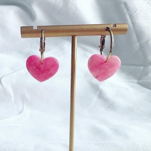 heart dangle earrings
