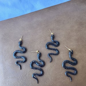 Midnight Serpent Dangle Earrings