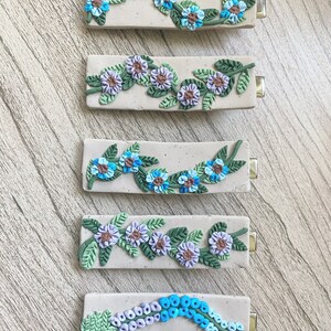 blue ivy flower hair clips