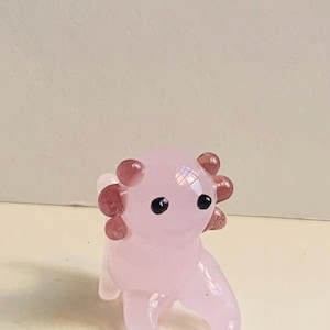 GLASS AXOLOTL | Lampwork Handcrafted Glass Animal | Art Axolotl Figurine| Animal Figure | Gift for Axolotl Lover