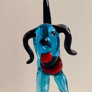 GLASS DASCHUND DOG | Lampwork Handcrafted Glass Animal | Art Weiner Dog Figurine| Animal Figure | Gift for Daschund Lovers