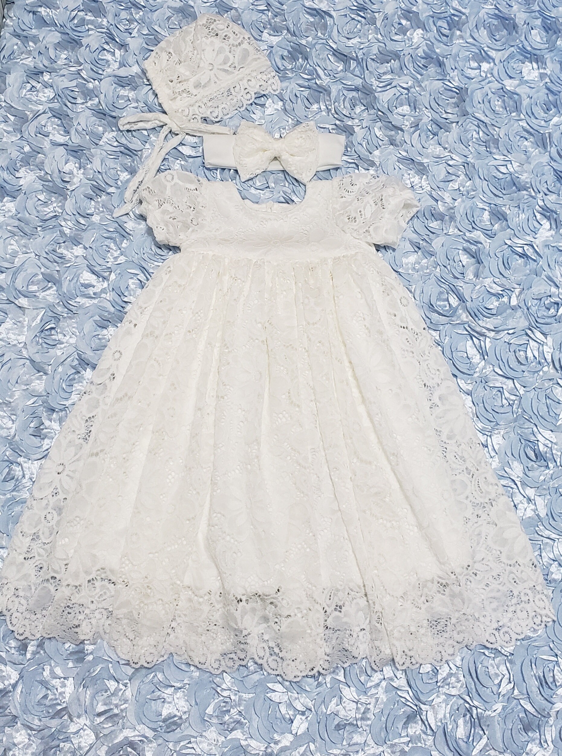 Lace Baptism Gown Girls Lace Christening Gowns Baby Girl Etsy