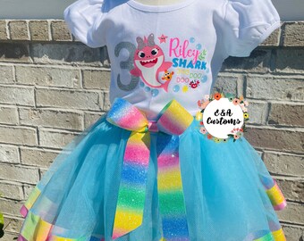 Baby Shark Birthday Outfit Girl Etsy Baby Shark Birthday Outfit Girl Etsy