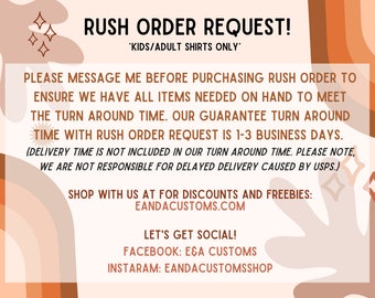 T-Shirt Rush Order / Adult TShirt Rush Order / Kids TShirt Rush Order