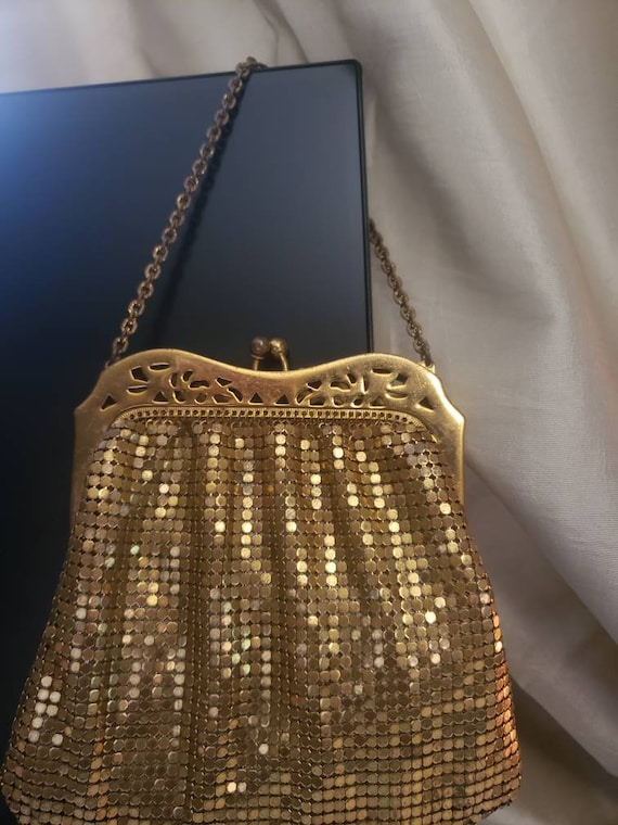 whiting and davis black mesh purse